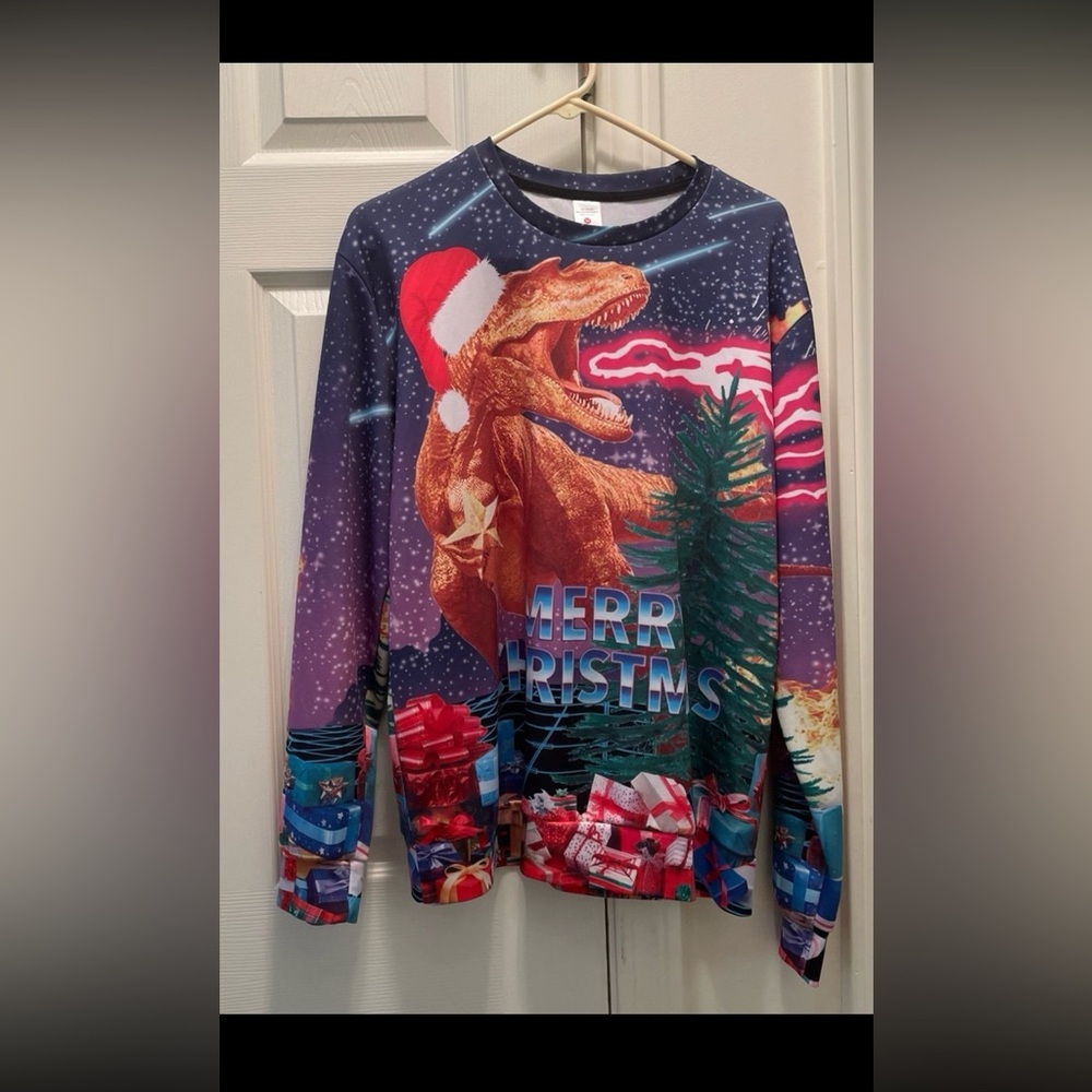 Ugly Christmas‎ Sweater Spitfire Dinosaur